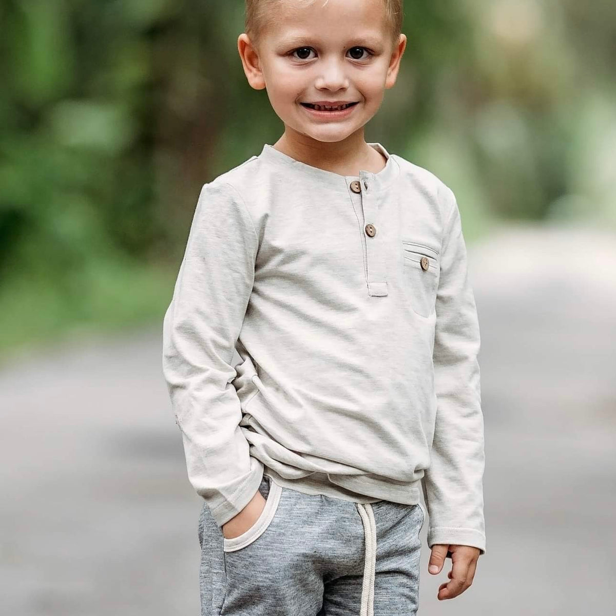 Oatmeal Everyday Long Sleeve Shirt Sawyer & Finn Clothing