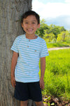 Sky Stripe Tab Tee
