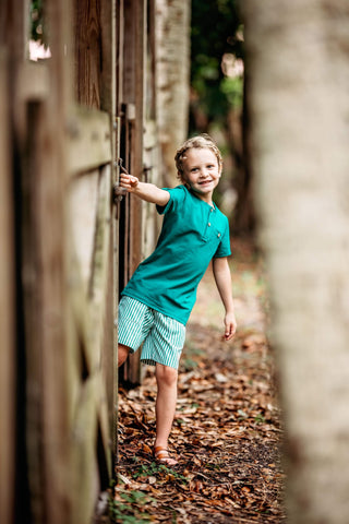 NEW! Cabana Stripe Short/Jungle Green Tab Tee Bundle