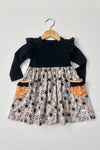 Midnight Bouquet Flutter Sleeve Dress