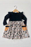 Midnight Bouquet Flutter Sleeve Dress