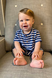 Faded Navy Striped Romper