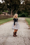 Midnight Bouquet Flutter Sleeve Dress