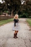 Midnight Bouquet Flutter Sleeve Dress