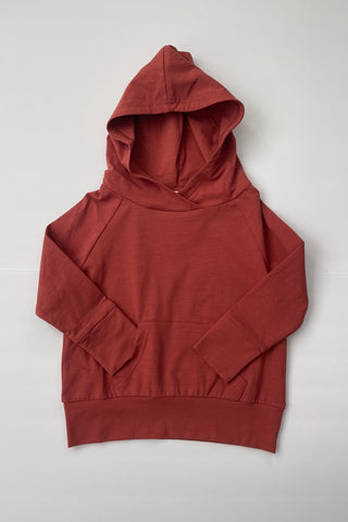 Lightweight Varsity Hoodie in Terracotta