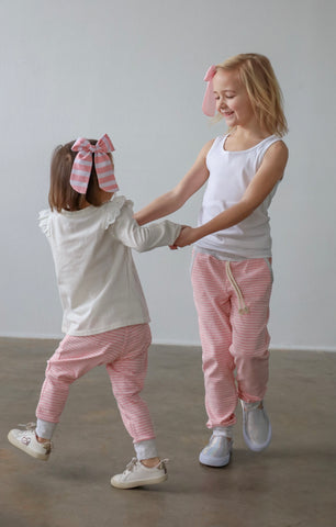 Pink Striped Jogger Pants