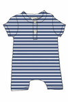 Faded Navy Striped Romper