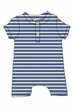 Faded Navy Striped Romper