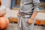 Grey Striped Jogger Pants