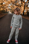 Grey Striped Jogger Pants