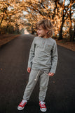 Grey Striped Jogger Pants