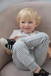 Grey Striped Jogger Pants