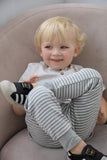 Grey Striped Jogger Pants