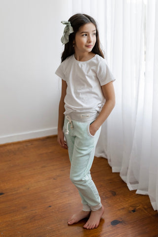 Mint Striped Jogger Pants