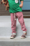 Candy Cane Red Striped Jogger Pants